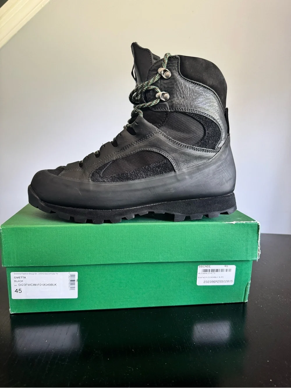 Diemme Civetta Hiking Boots Black EU 45 / US 12 Made in Italy Vibram
